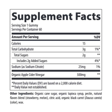 Apple Cider Vinegar Gummies 60 Gummies * Trace Minerals Supplement - Conners Clinic